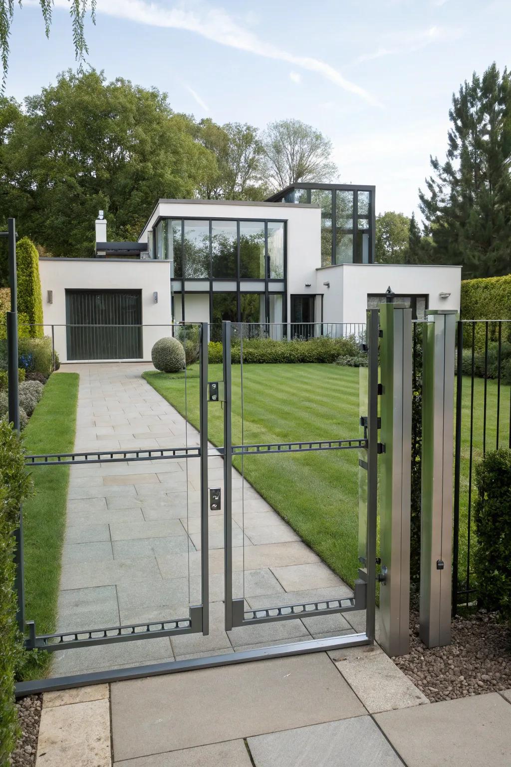 Glass and metal gates provide a perfect mix of visibility and security.