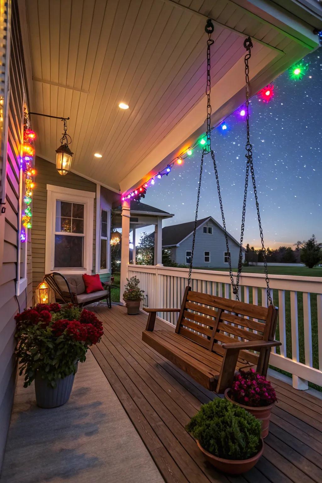 Incorporate a playful twist using colorful lights.