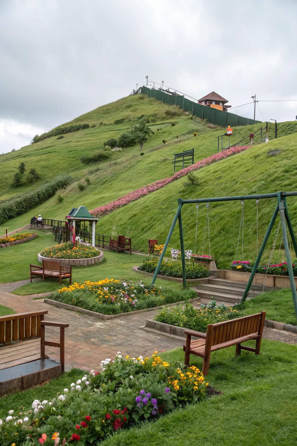 Adaptable spaces make the most of your sloped yard.