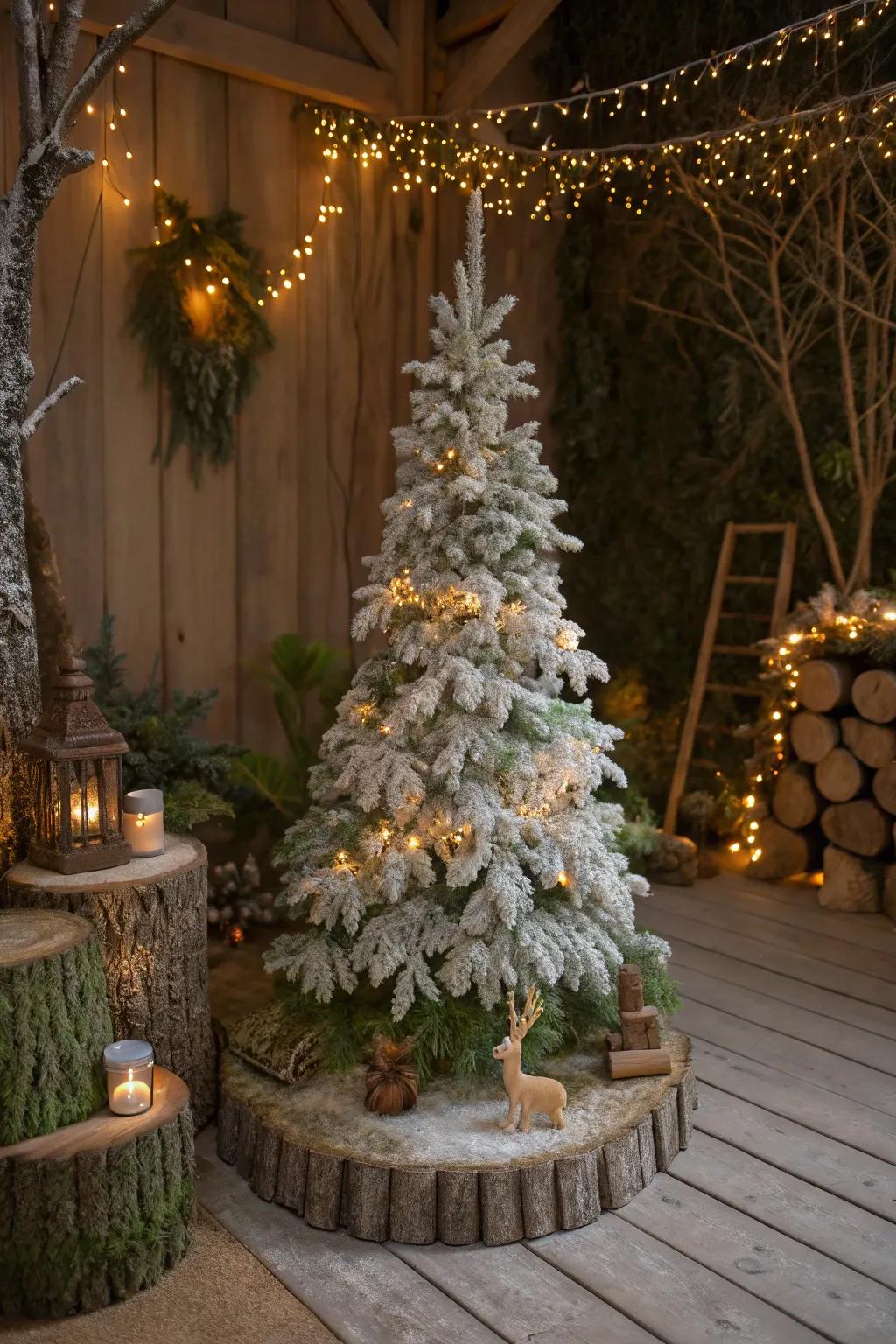 Fairy lights and woodland creatures fashion an enchanting forest sensation.