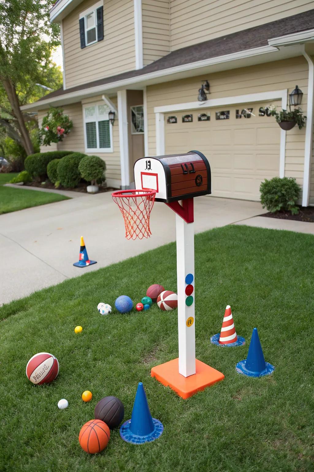 A slam-dunk hoops mailbox for the sports enthusiast.