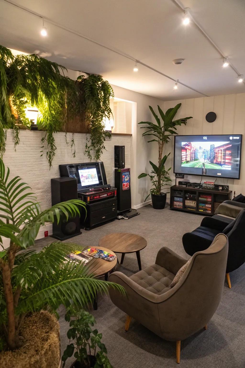 Artificial foliage introduce a hint of nature to your gaming room.