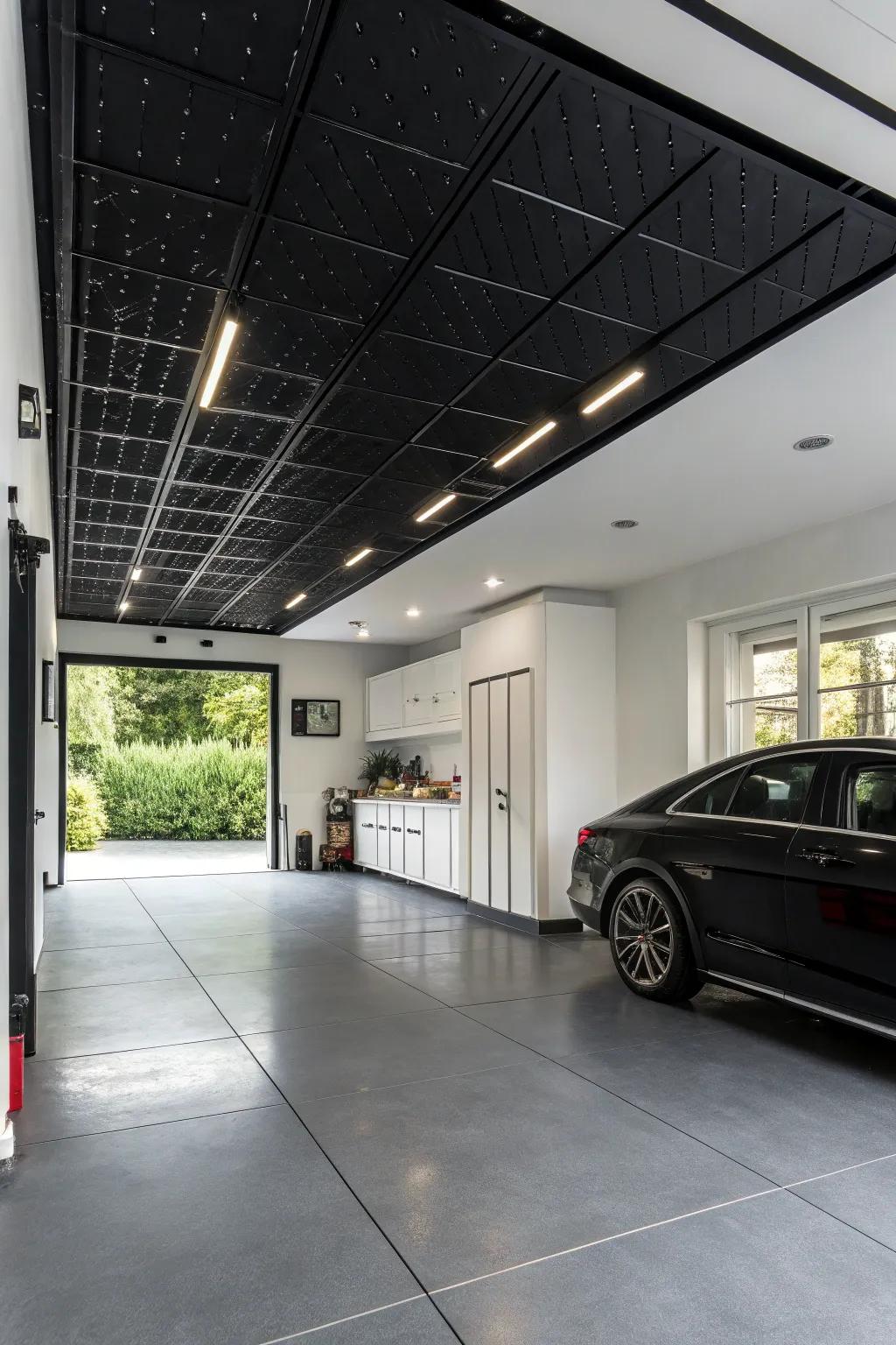 A black ceiling introduces drama and sophistication.