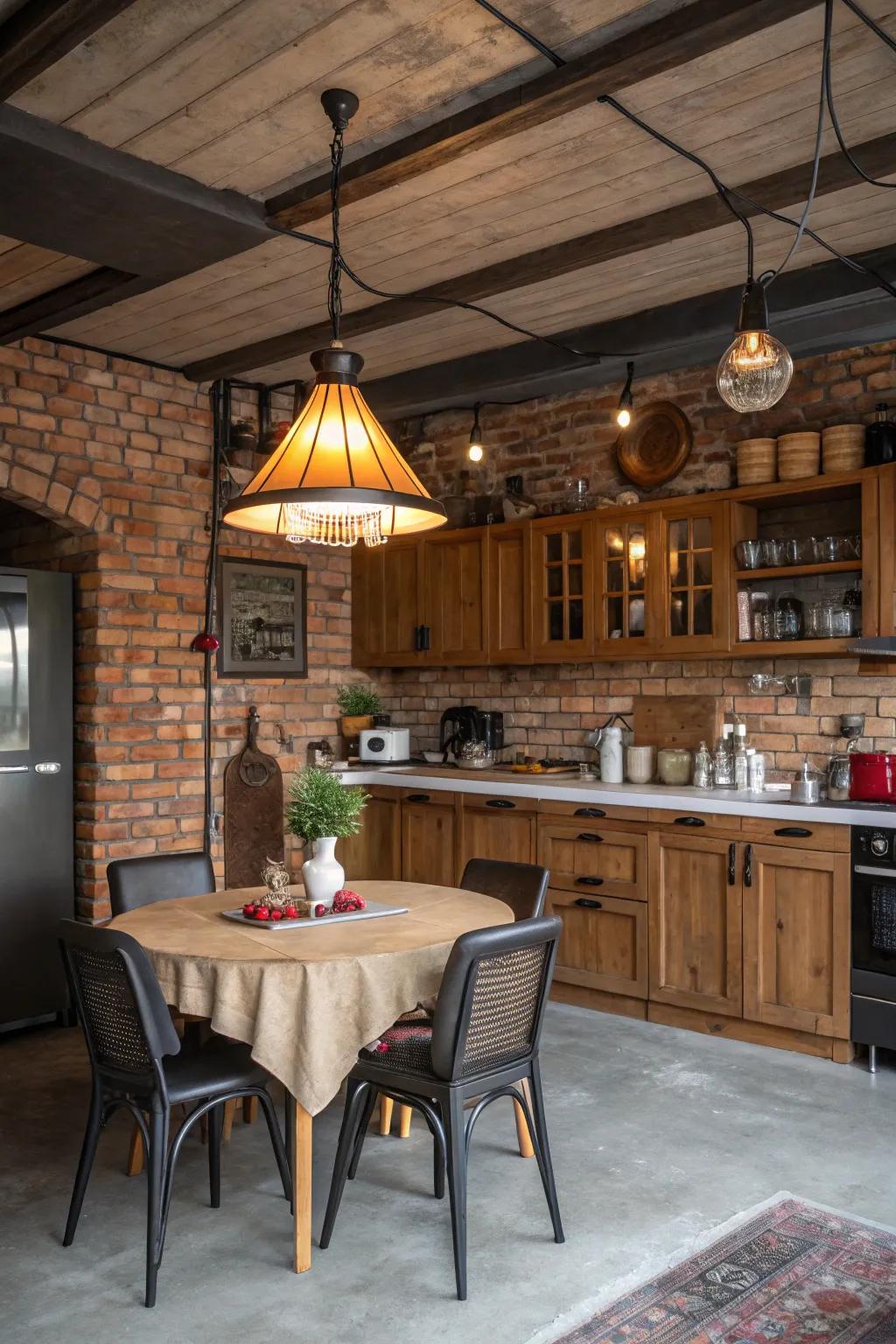 A signature light fixture provides style and focus.