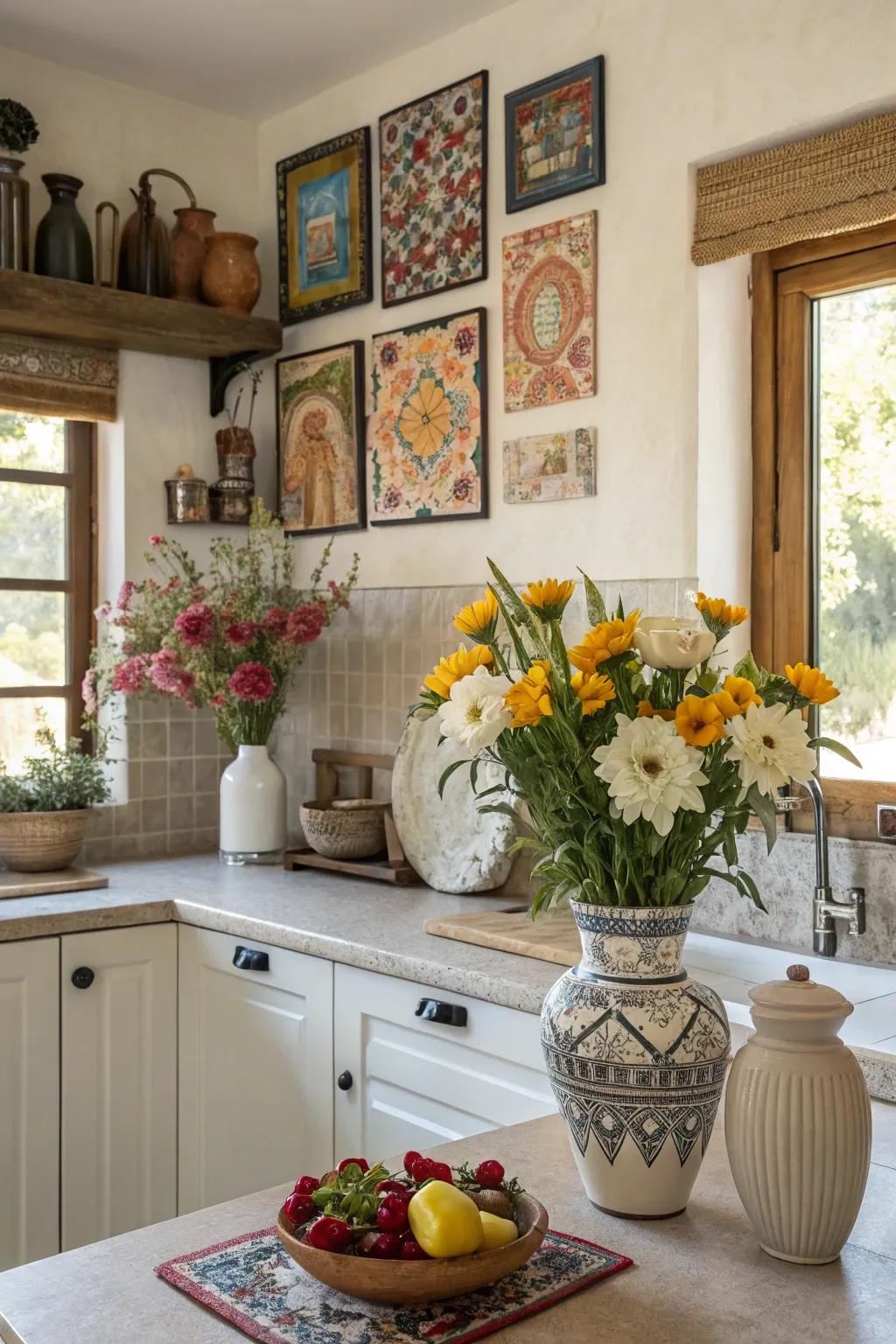 Creative decor adding personality to the kitchen