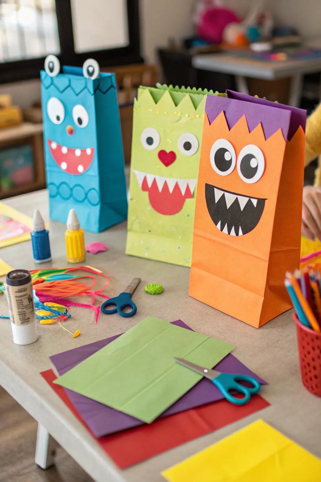 Paper sack monster hand puppets spark creativity and fun