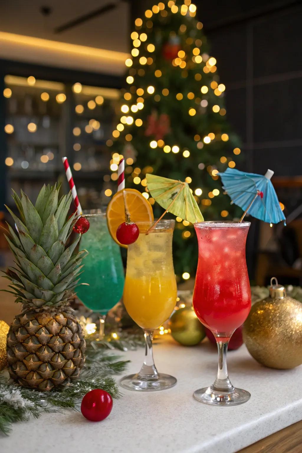 Tropical cocktails spread the spirit of the islands throughout your party.