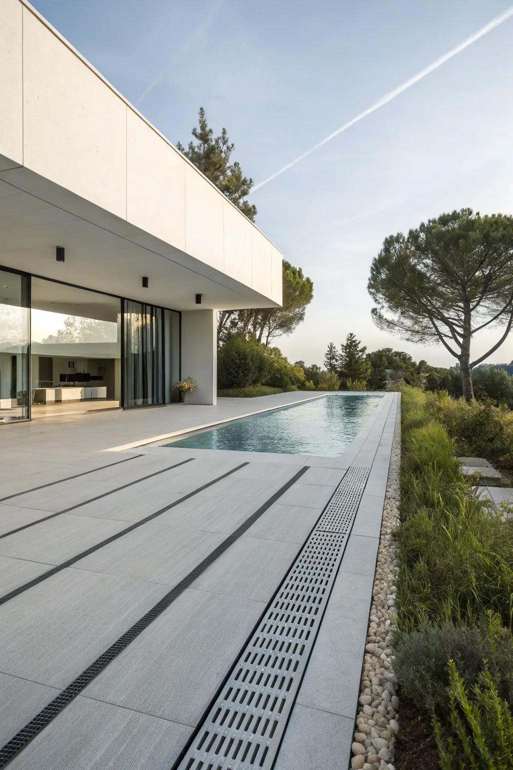Simple drains emphasize clean lines and simplicity.