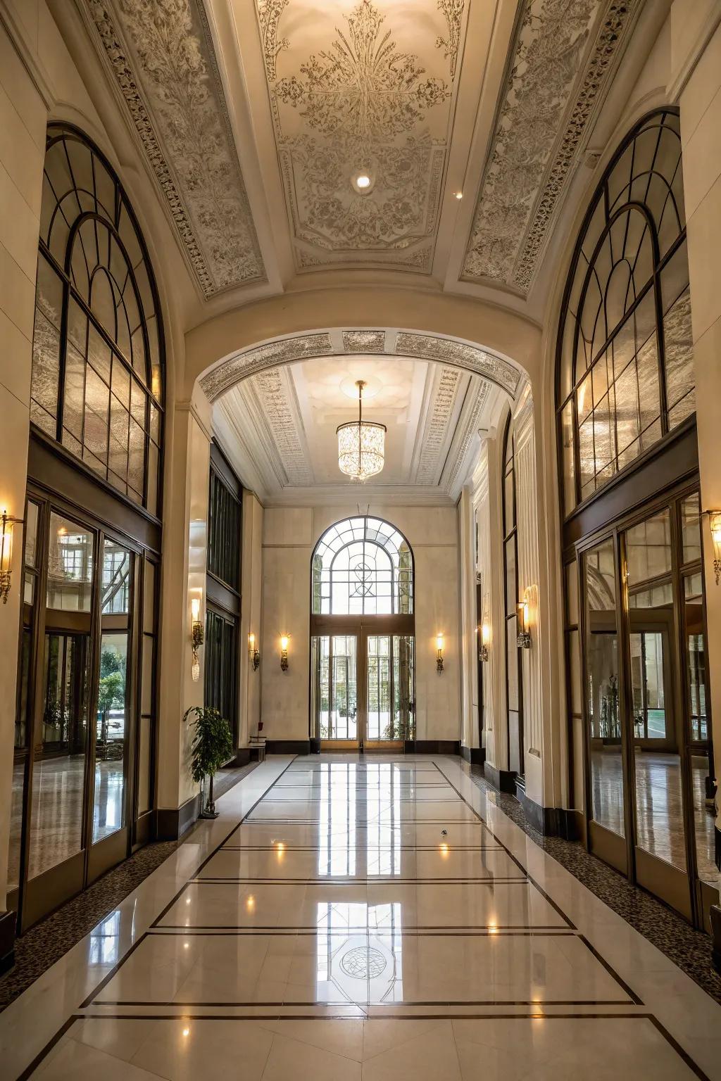 Mirrored surfaces enhance light and cultivate an illusion of greater space.