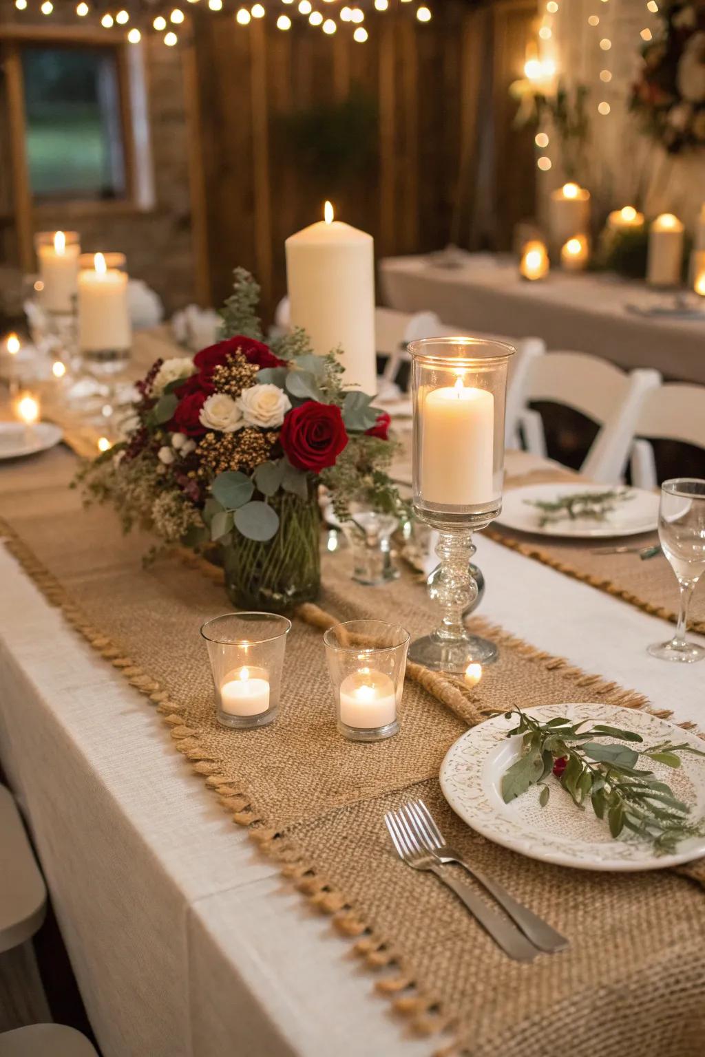 Textured elements such as linen contribute dimension to your celebratory table.