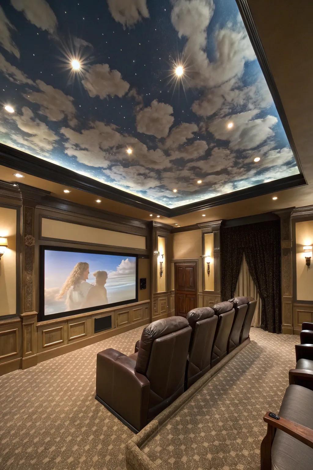 Transform your ceiling through optical delusions.