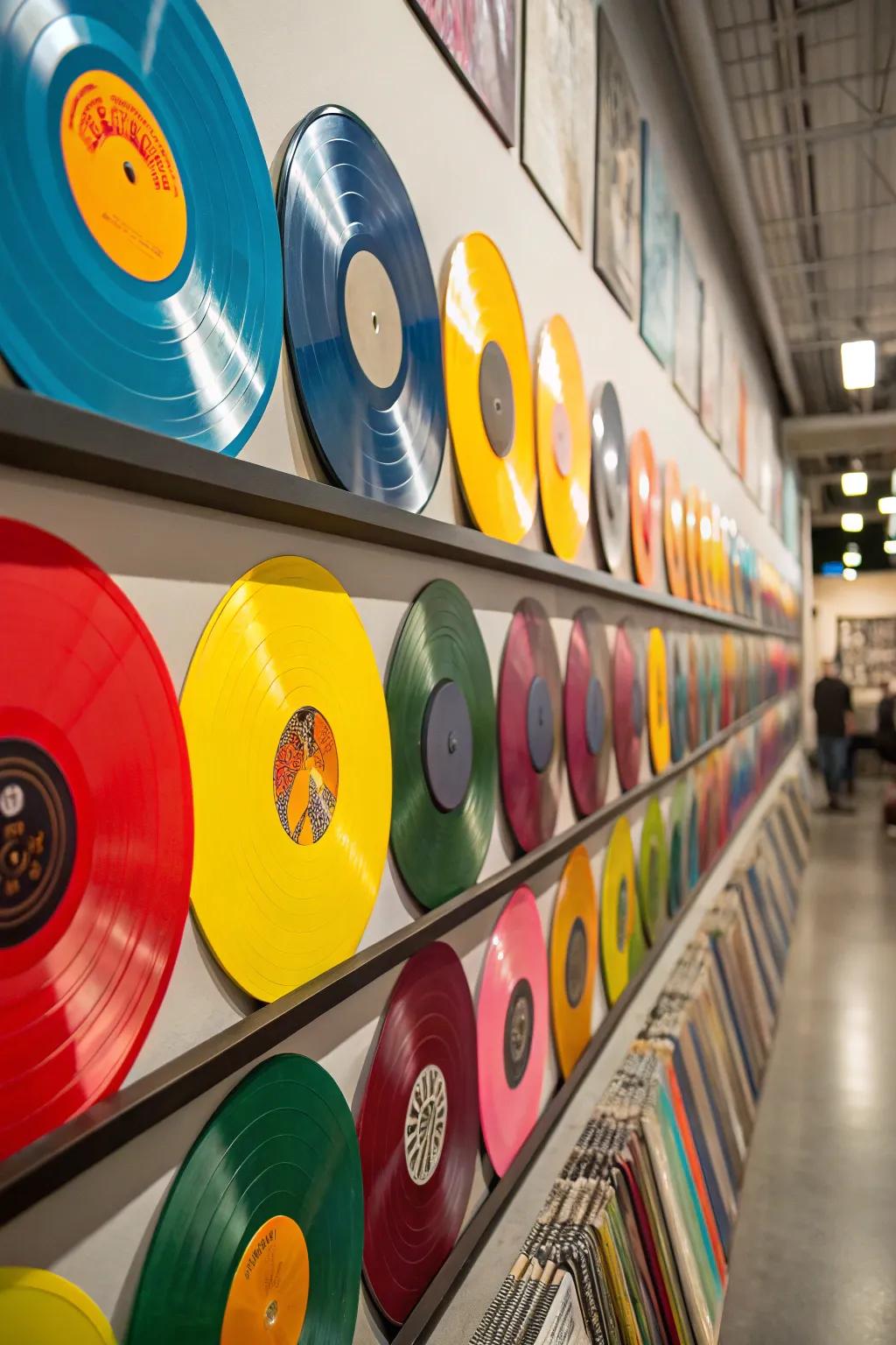 Vinyl records infuse a musical element into any event space.