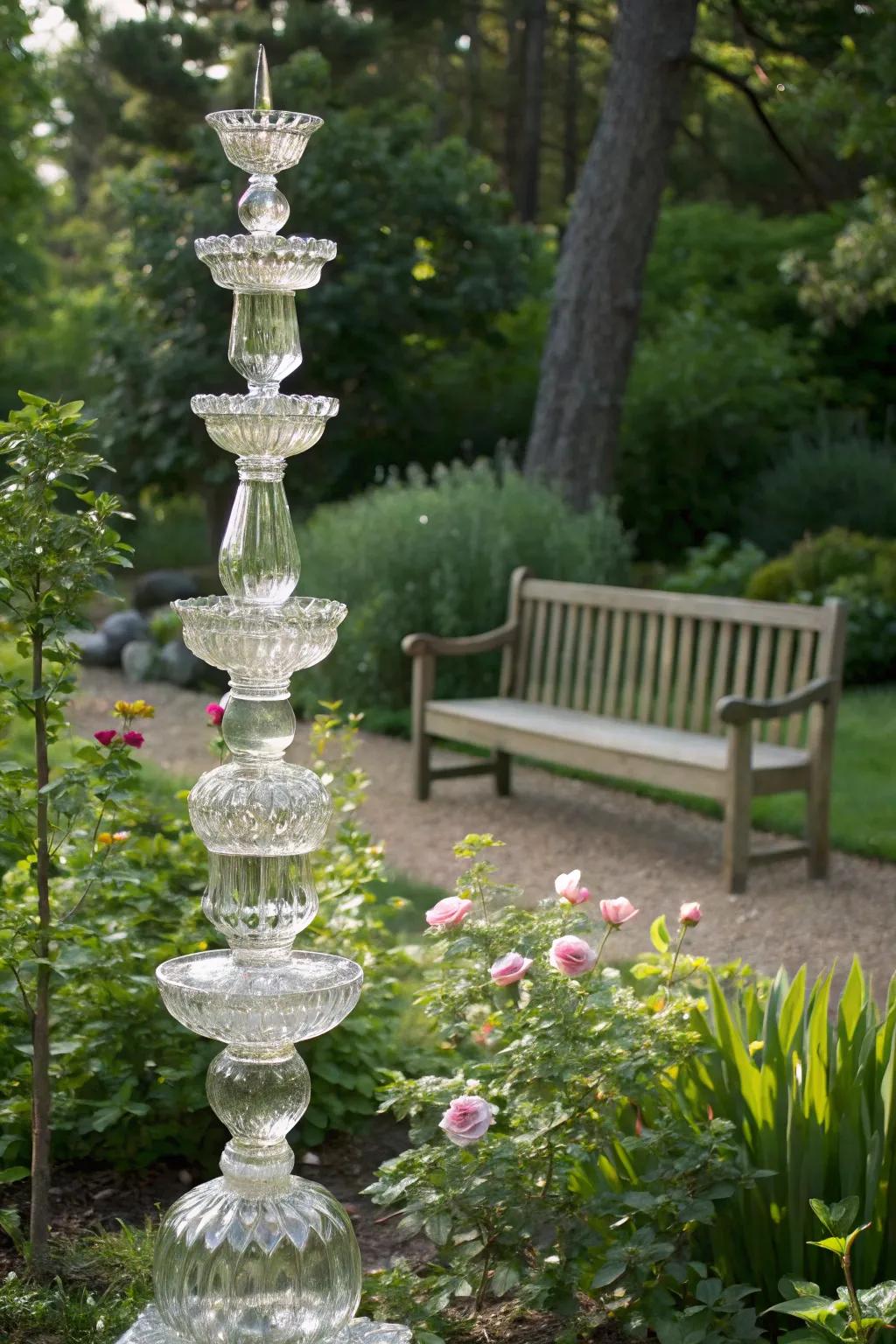 Make sparkling glass totem sculptures for your garden.