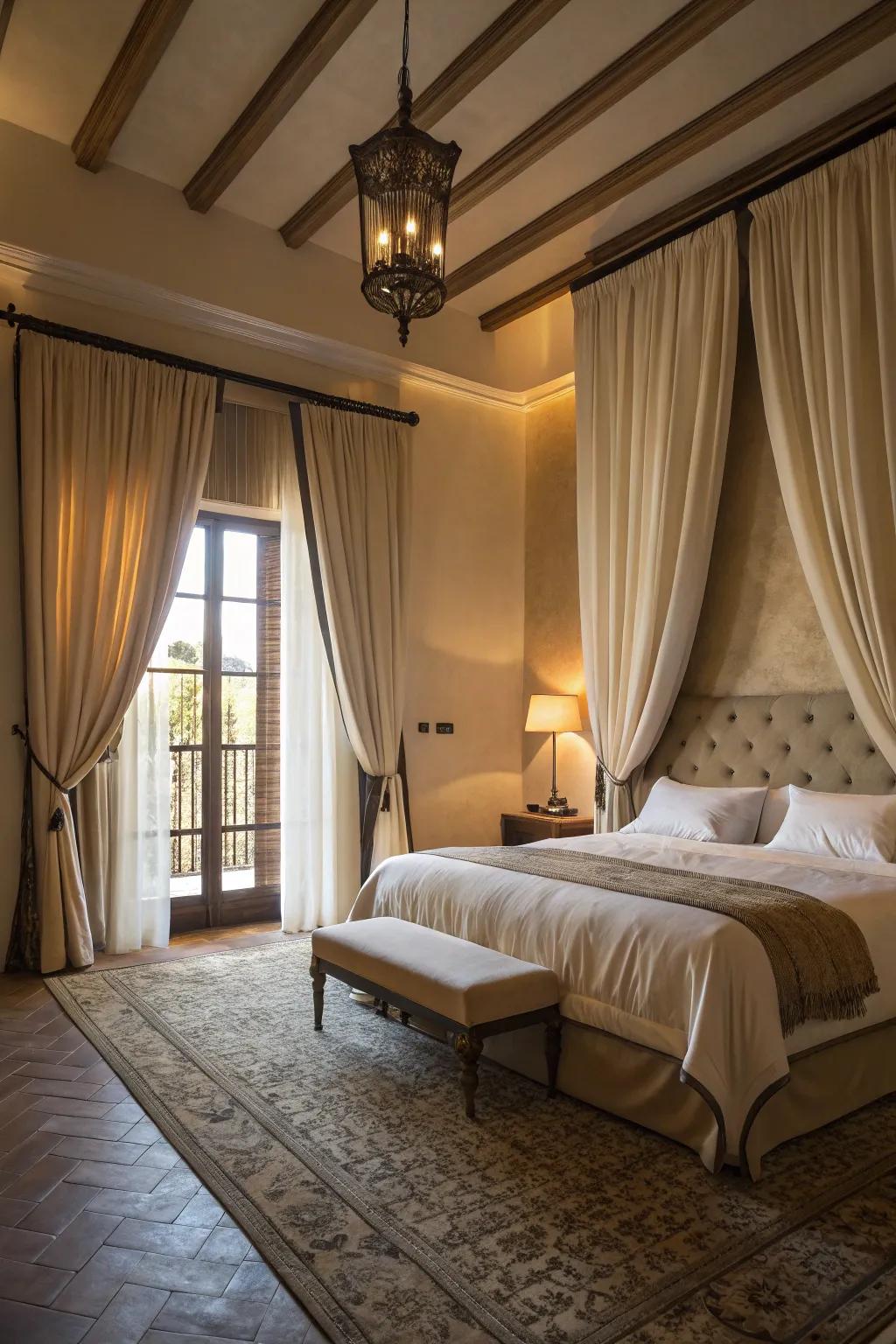 Full-length drapes enhance window elegance.