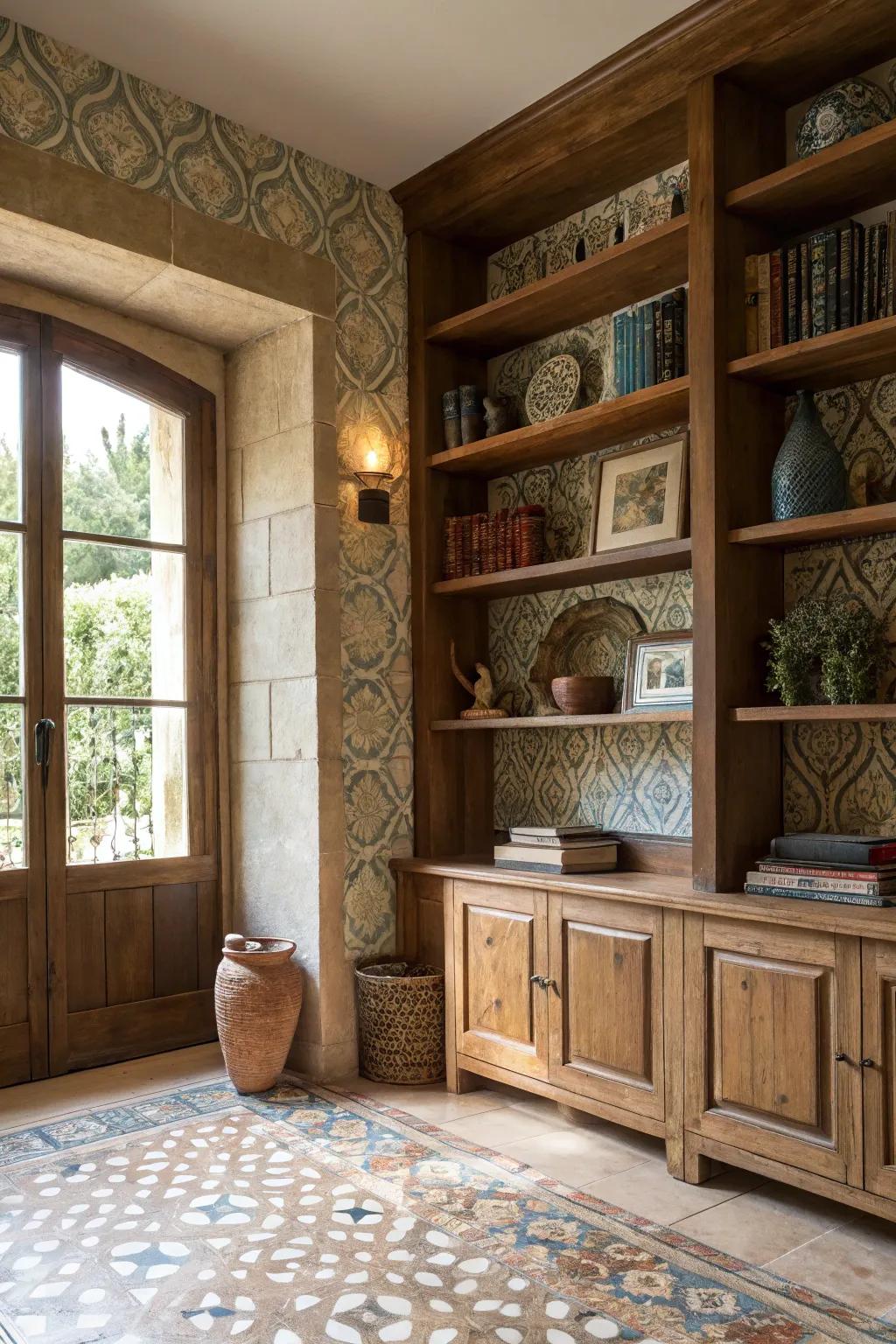 A unique space enhanced by artistic craftsmanship.