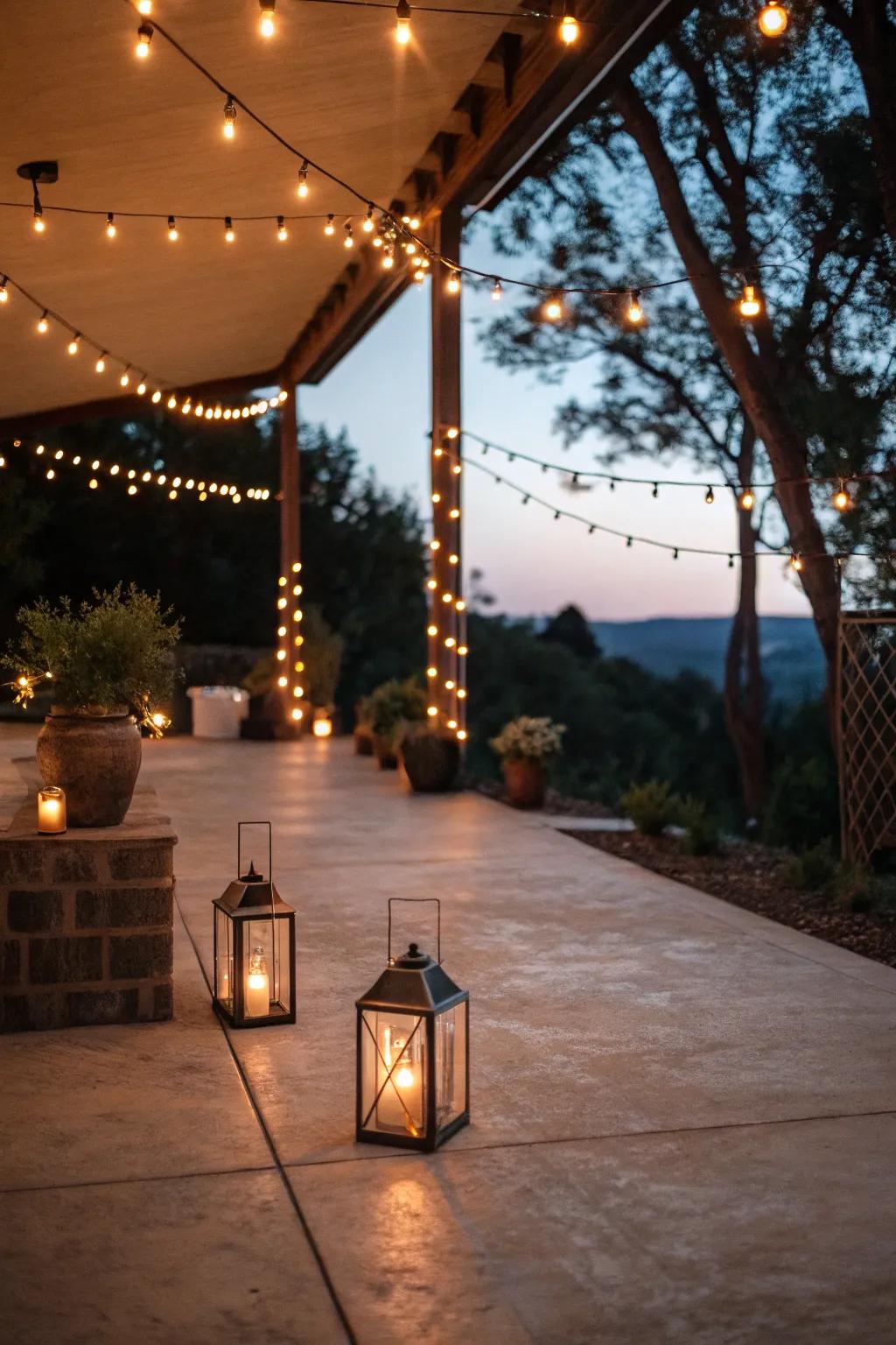 Outdoor lighting transforms your patio into a magical nighttime escape.