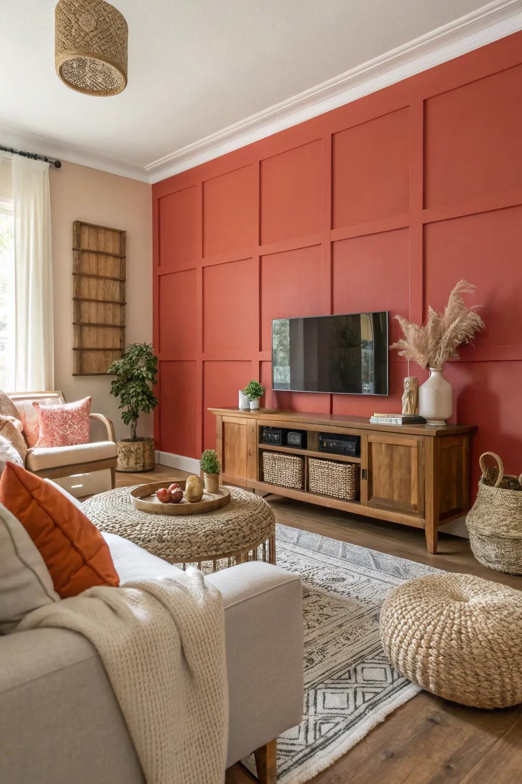 Bold hues can convert a simple wall into a remarkable visual highlight.