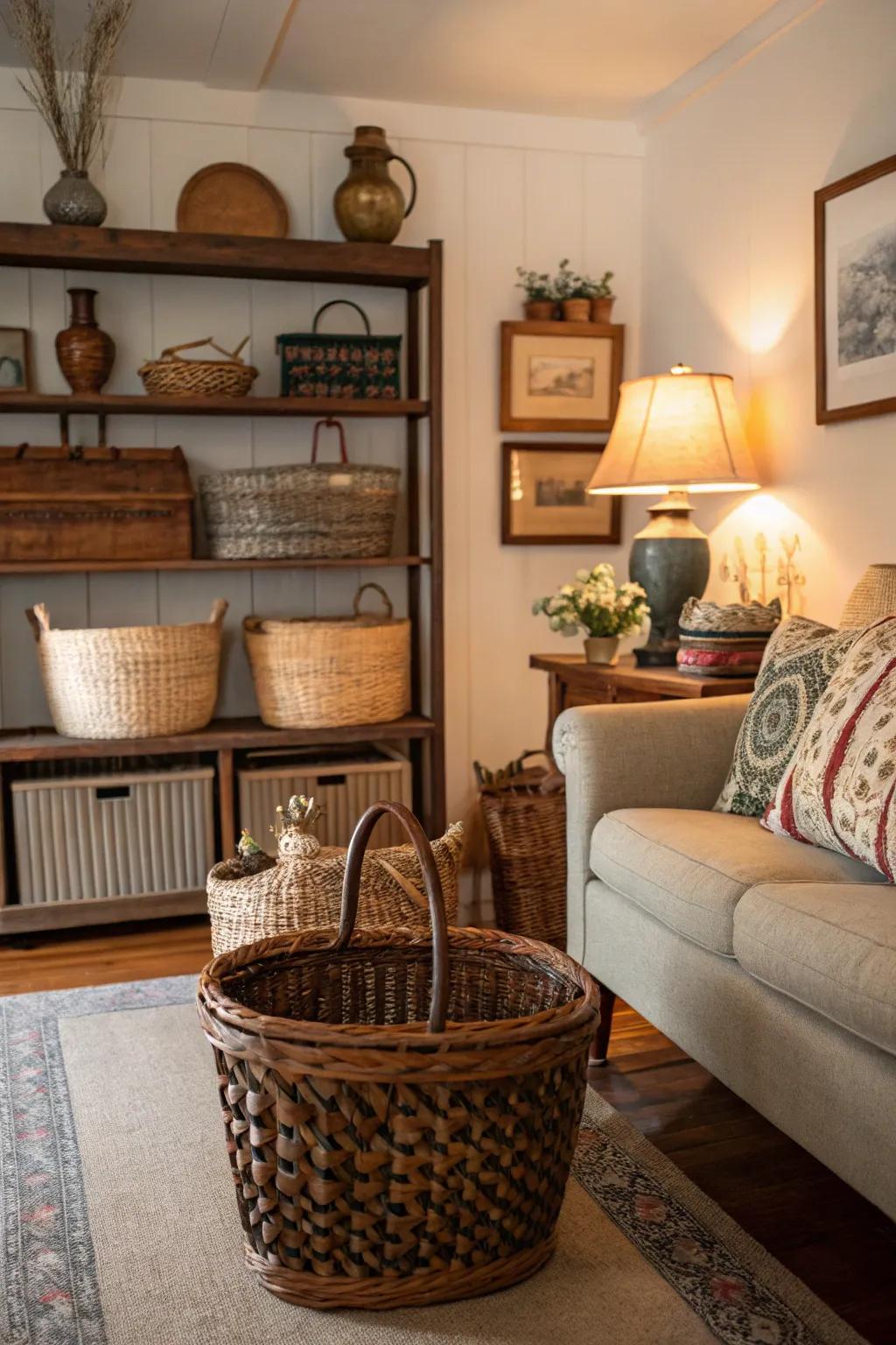 Vintage baskets tell stories and add character.