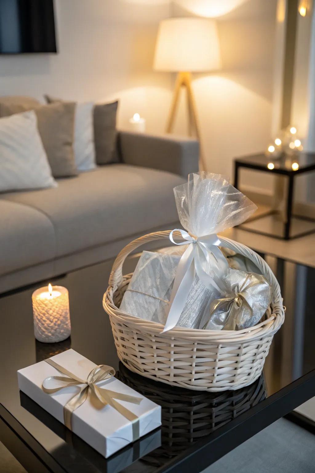 Minimalist wrapping yields a sophisticated and polished presentation.