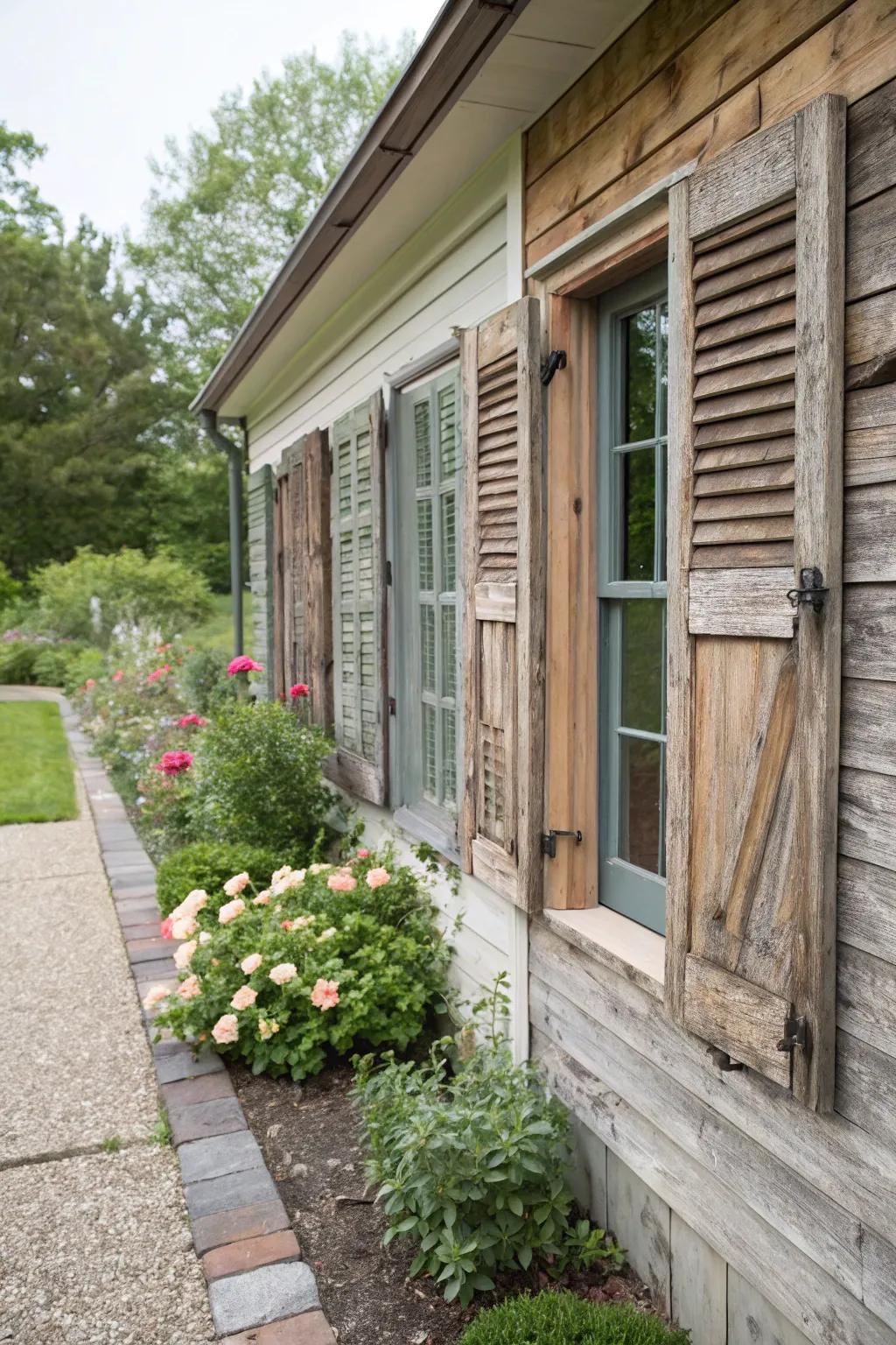 Reclaimed wood shields offer sustainable charm and unique character.