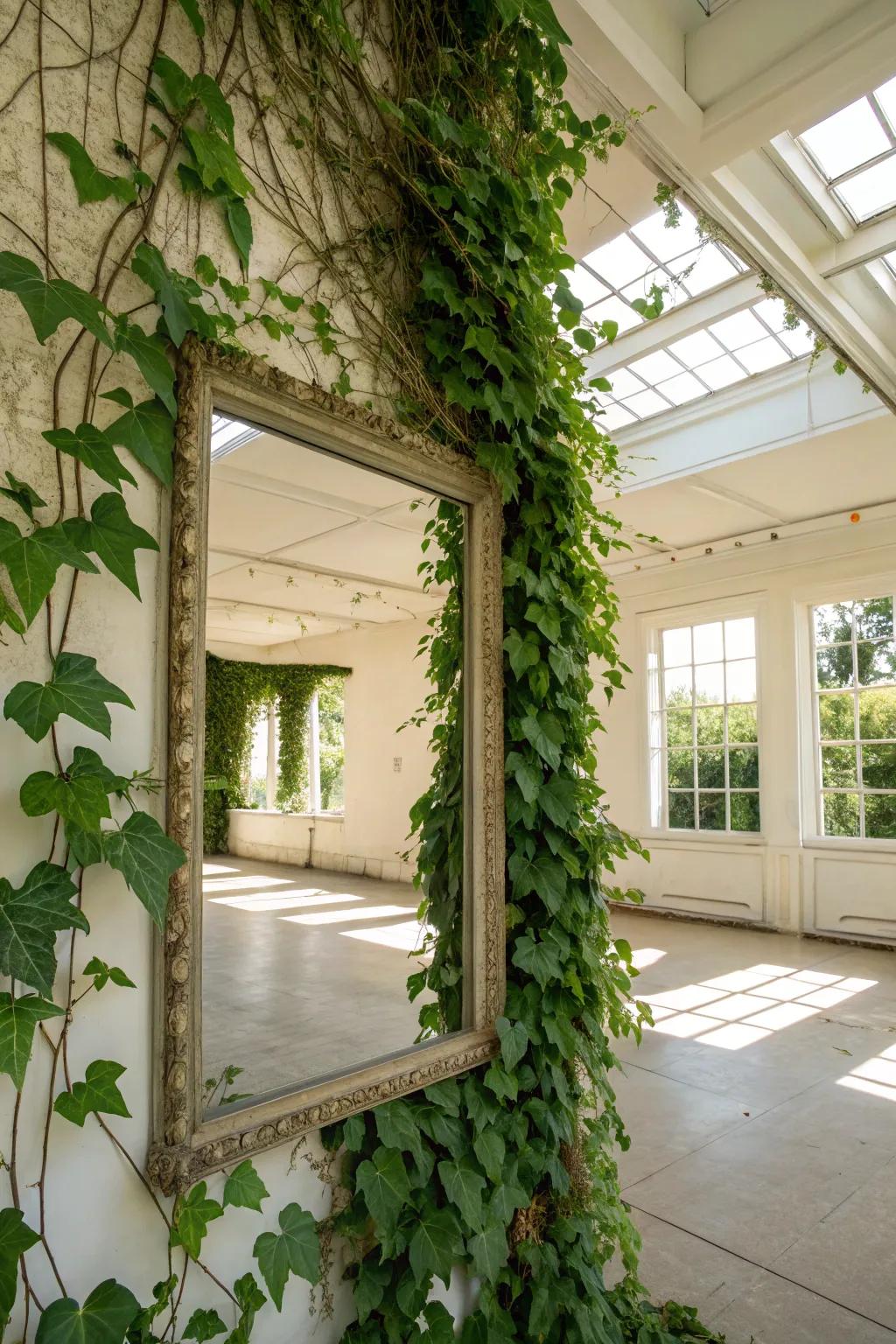 A stunning fusion of greenery and reflections that enhances light and area.