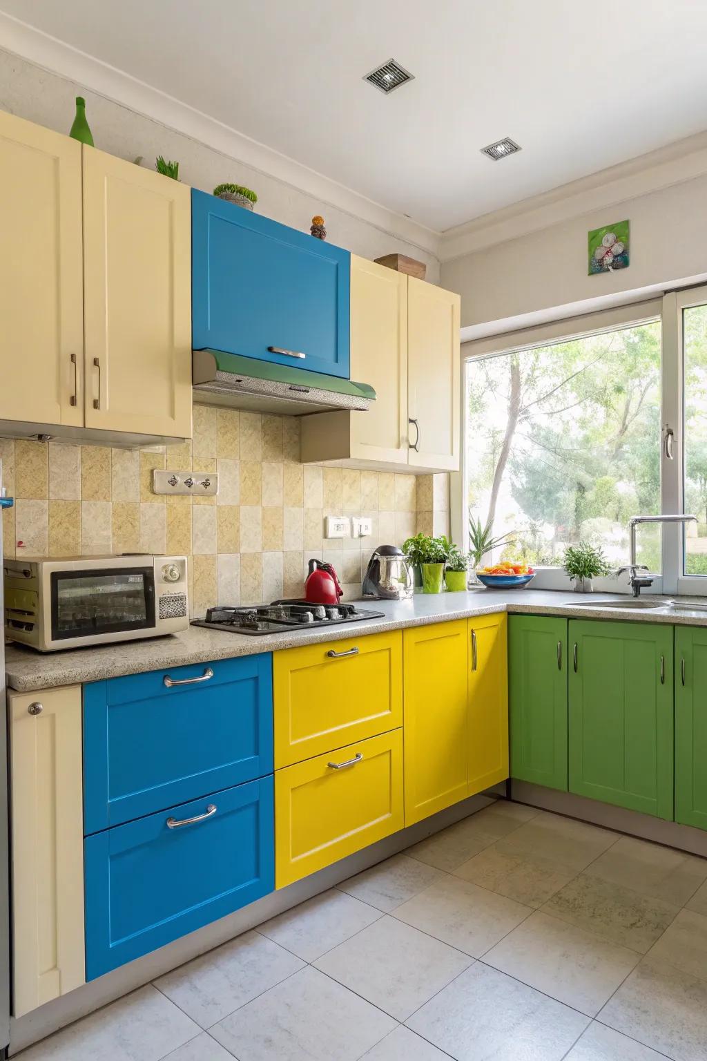 Enjoyable pigment schemes bring personality and vibrancy to your cooking area.