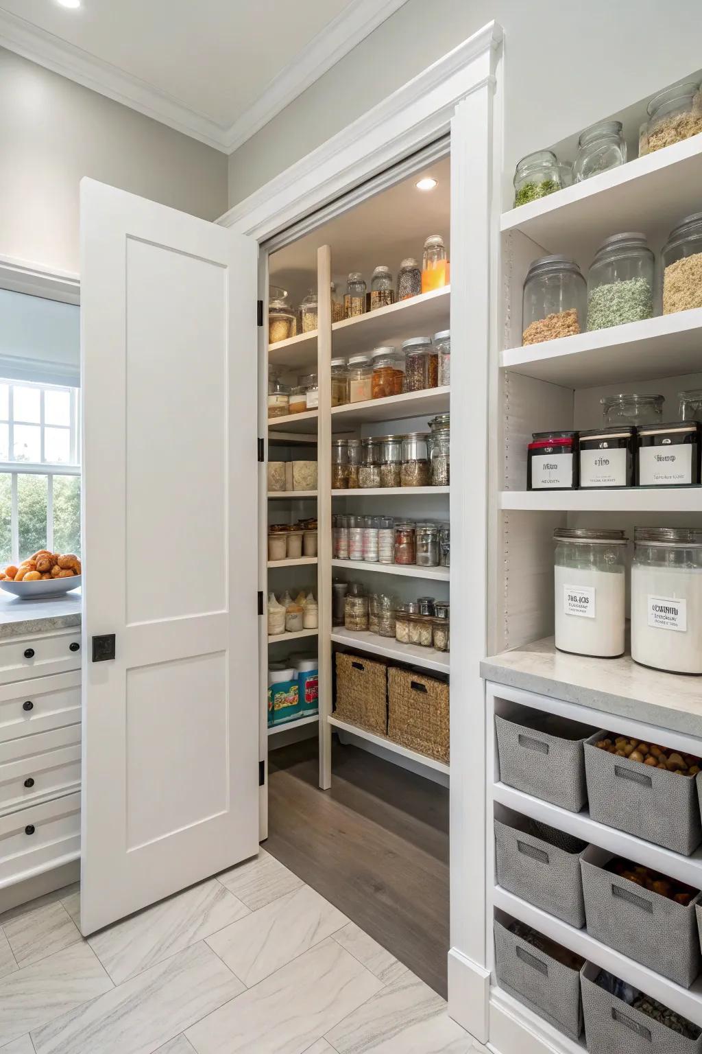 Pocket doors give a smooth, space-saving answer.