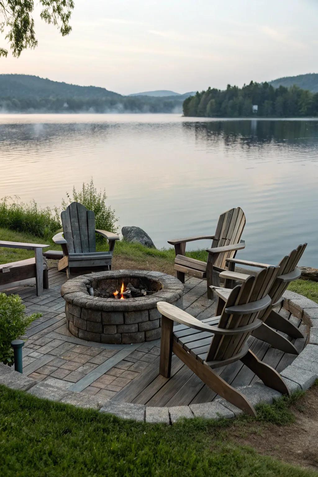 An orbicular bench layout cultivates a hospitable and convivial milieu.