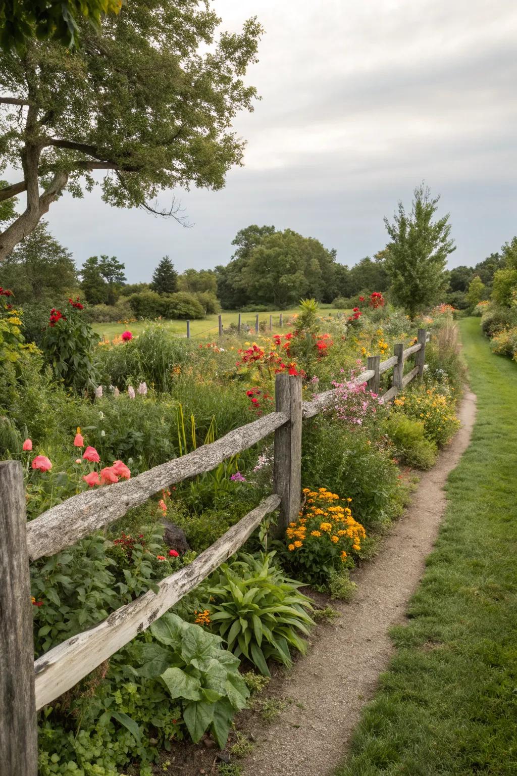 Timber barriers offer privacy with a natural touch.