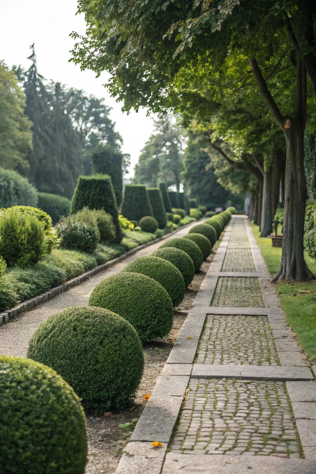 Artificial topiaries provide a refined look effortlessly.