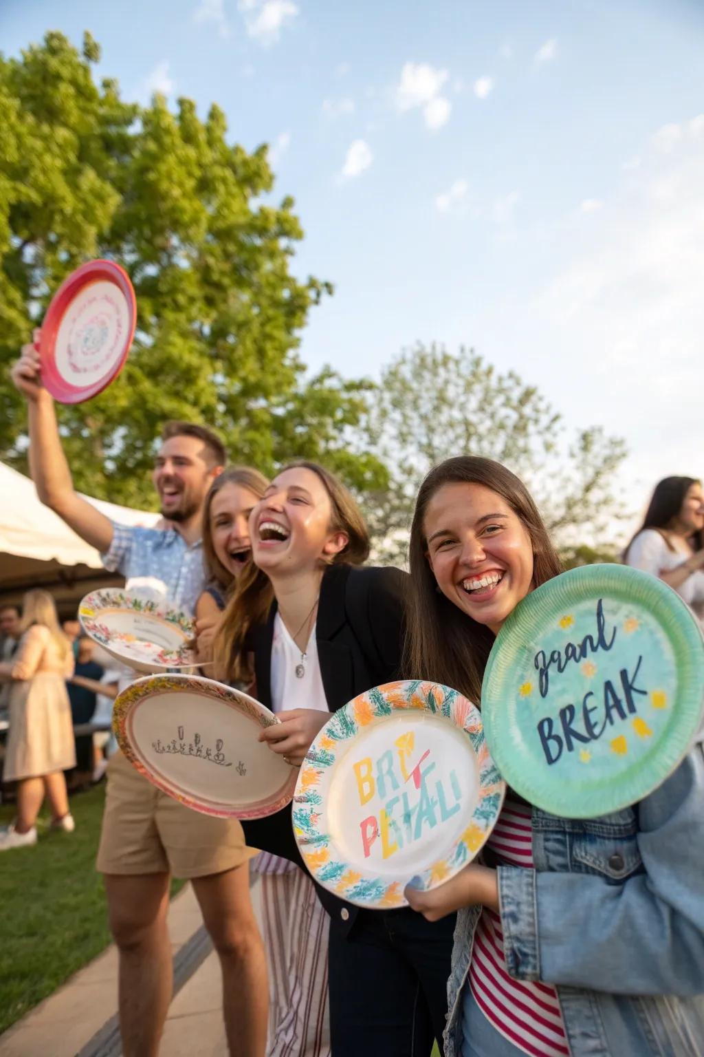 Companions congregated for a release festivity, exchanging a potent moment.