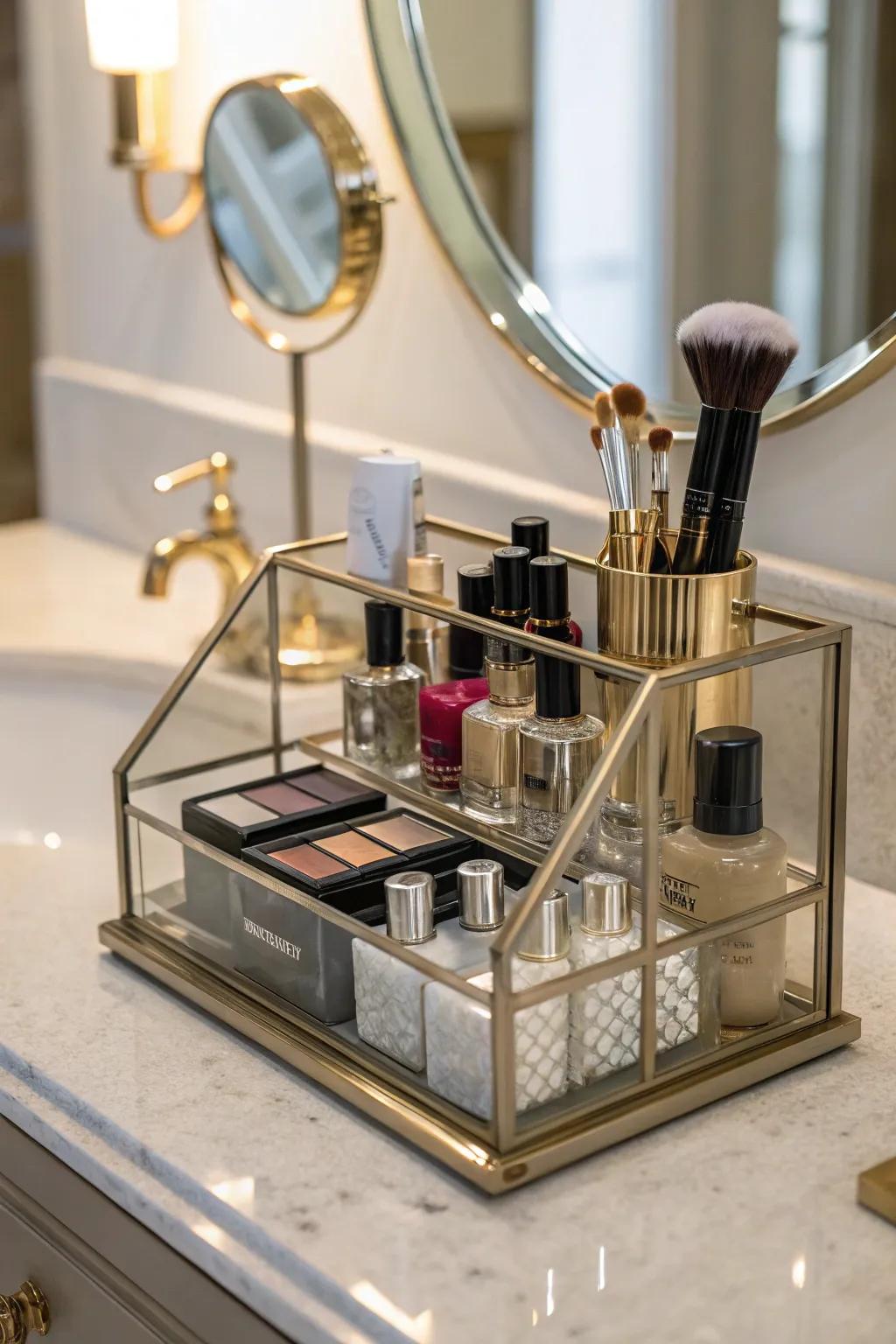 Glam up your storage with crystal and steel displays.