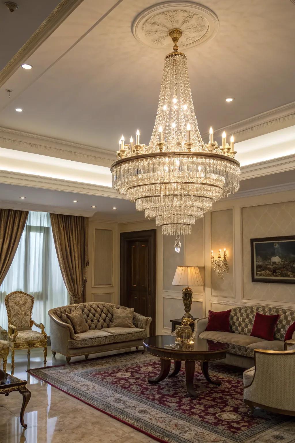 Glass lights exude opulence and elegance.