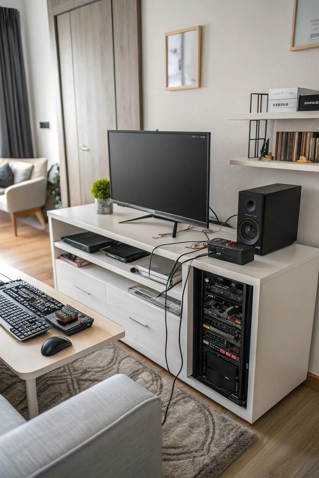 Improve the visual appeal of your setup with good cable management.