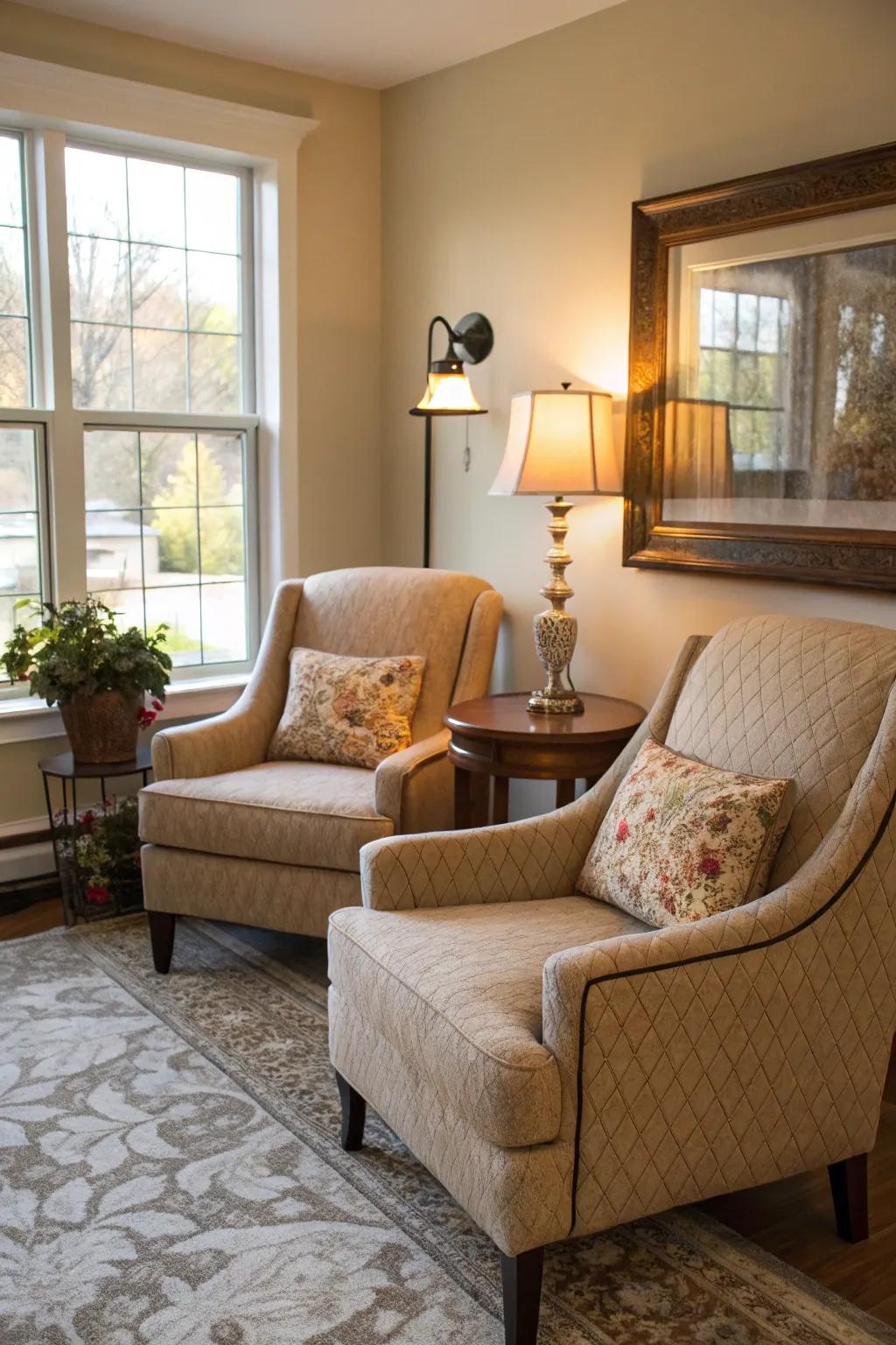 Ambient illumination draws attention and radiates coziness.