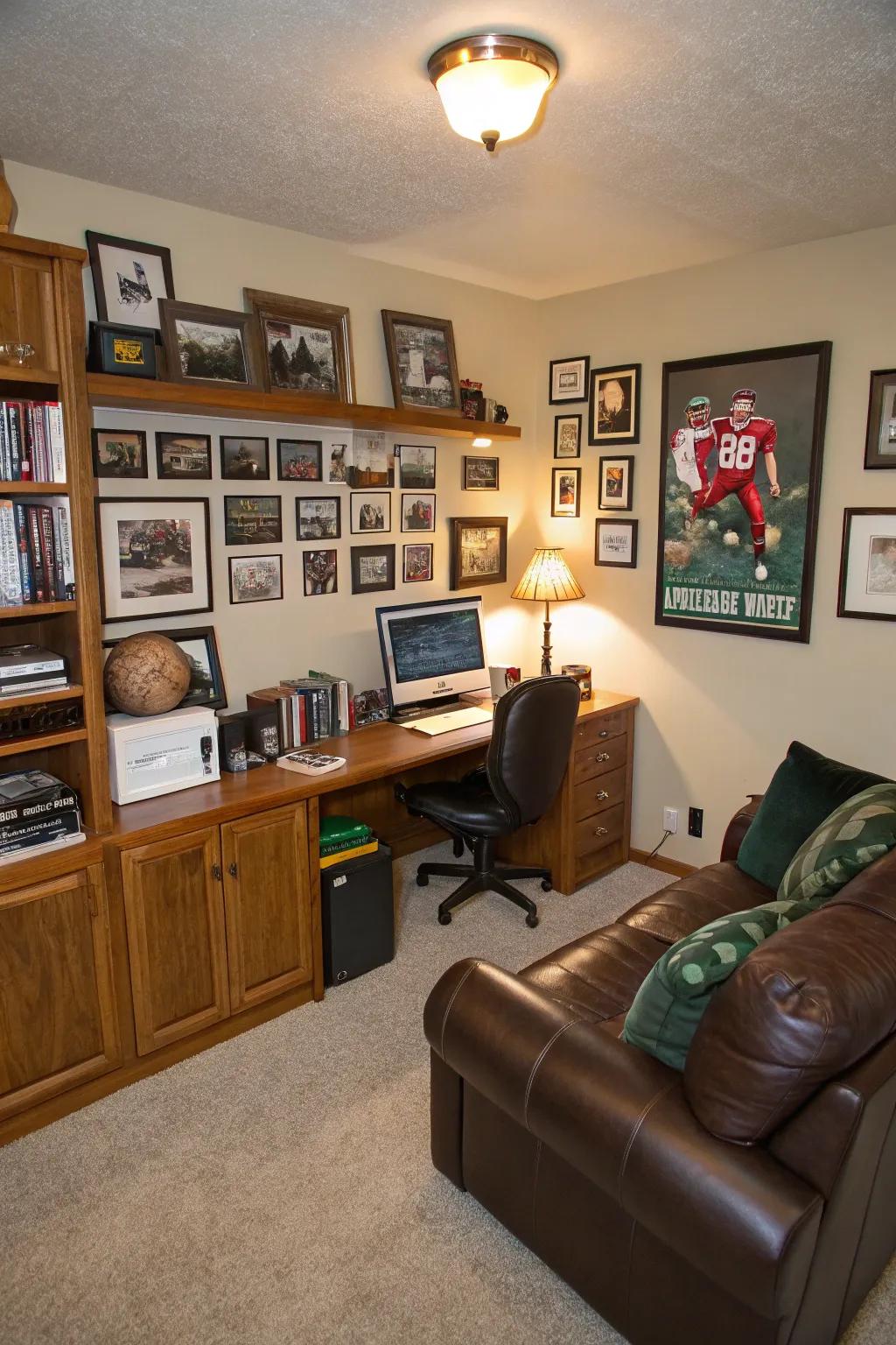 A mini-fridge adds convenience and a hint of luxury.