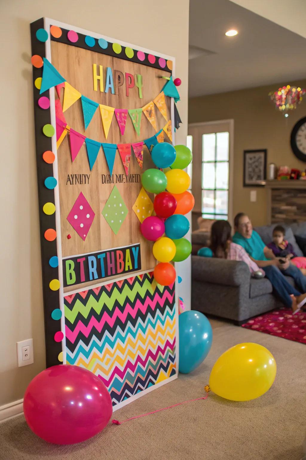 A bold and bright birthday board that makes a statement.