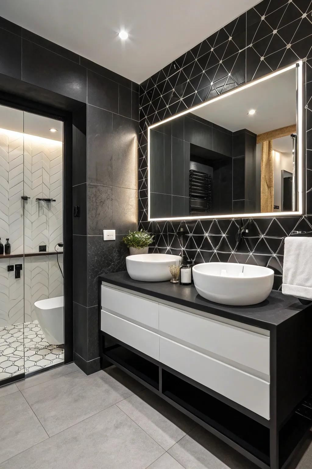 A monochrome scheme delivers a sophisticated contrast.