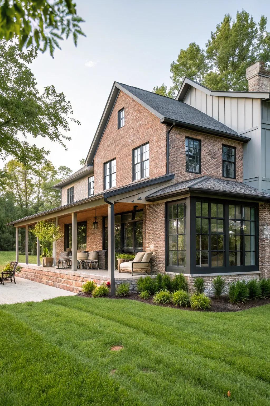 Textural delight: Painted brick that bridges the gap between old and new.