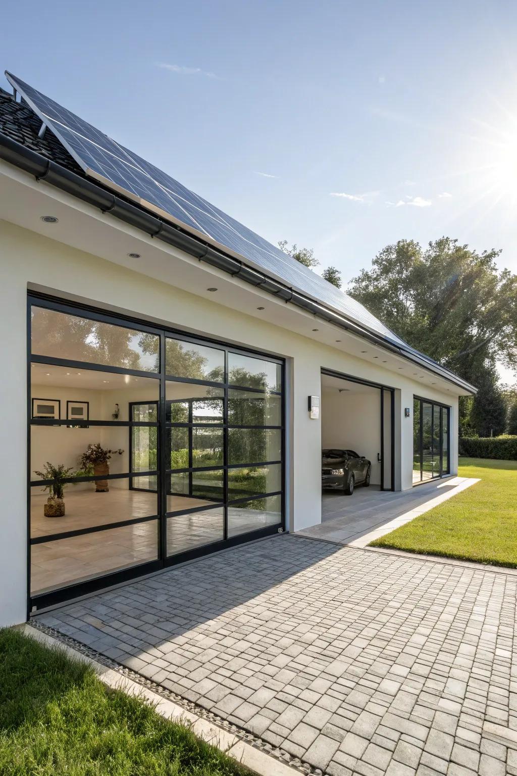 Embrace sustainability with environmentally friendly features in your garage.