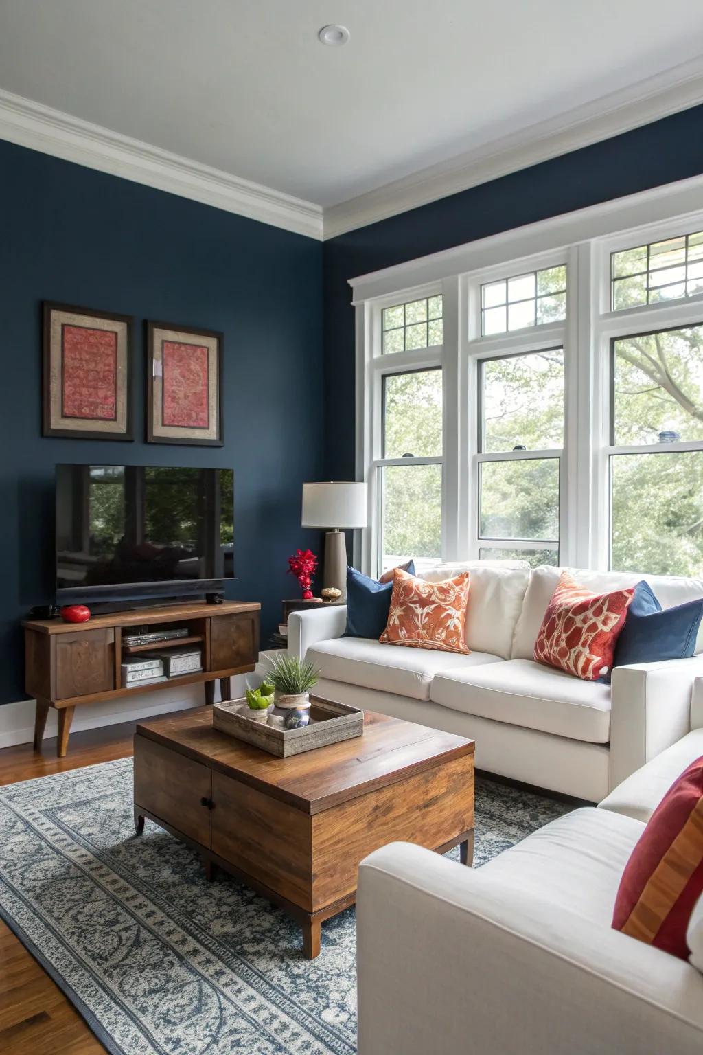 Mixing dark with other colors creates a dynamic look.
