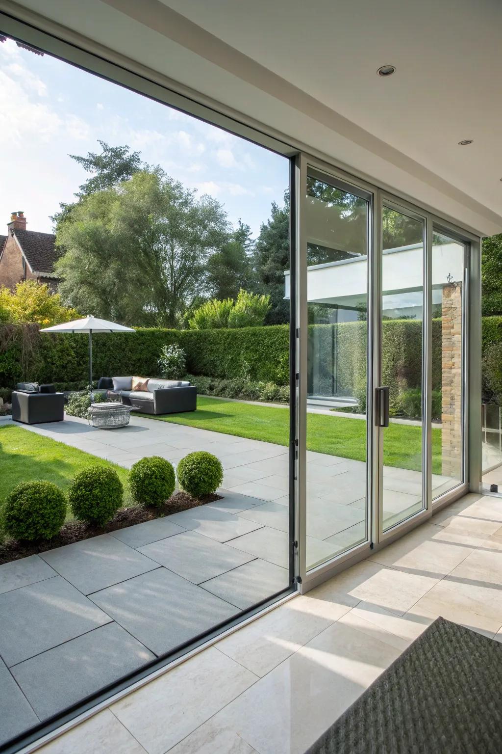 Unframed glass for a sleek, clear view.