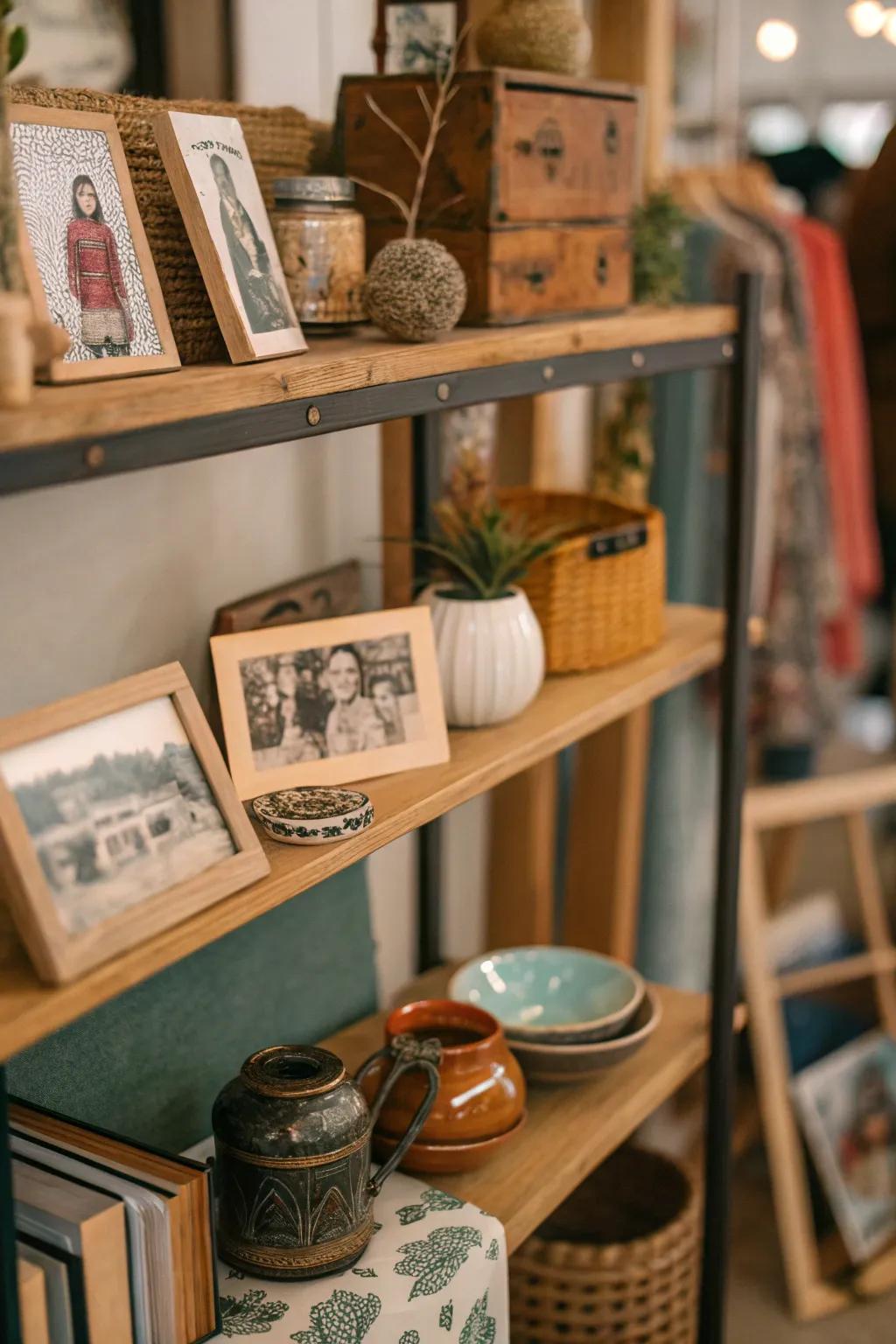 Personalize your shelves with unique mementos.