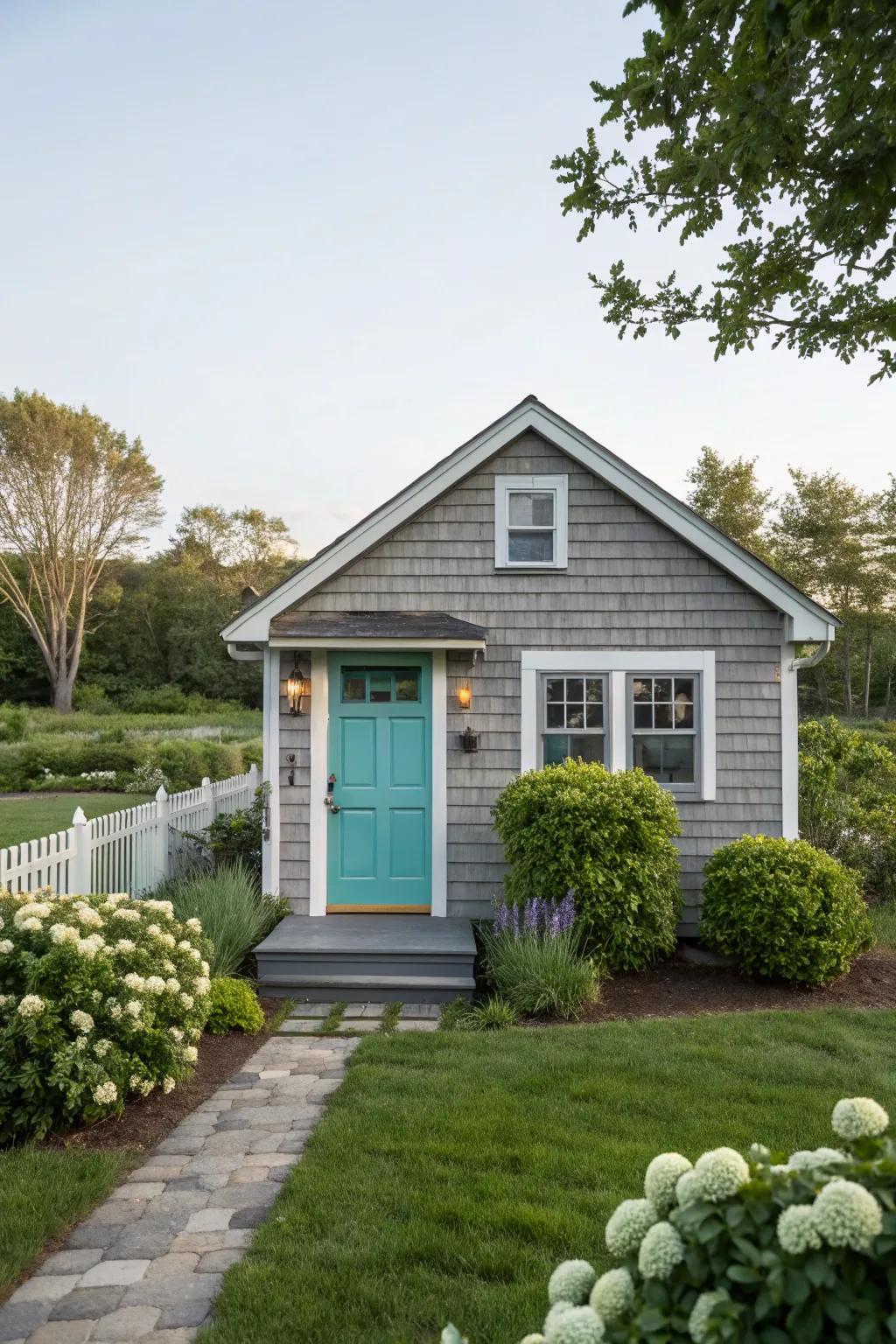 Gray featuring a duck-egg entrance for a subtle yet refreshing exterior.