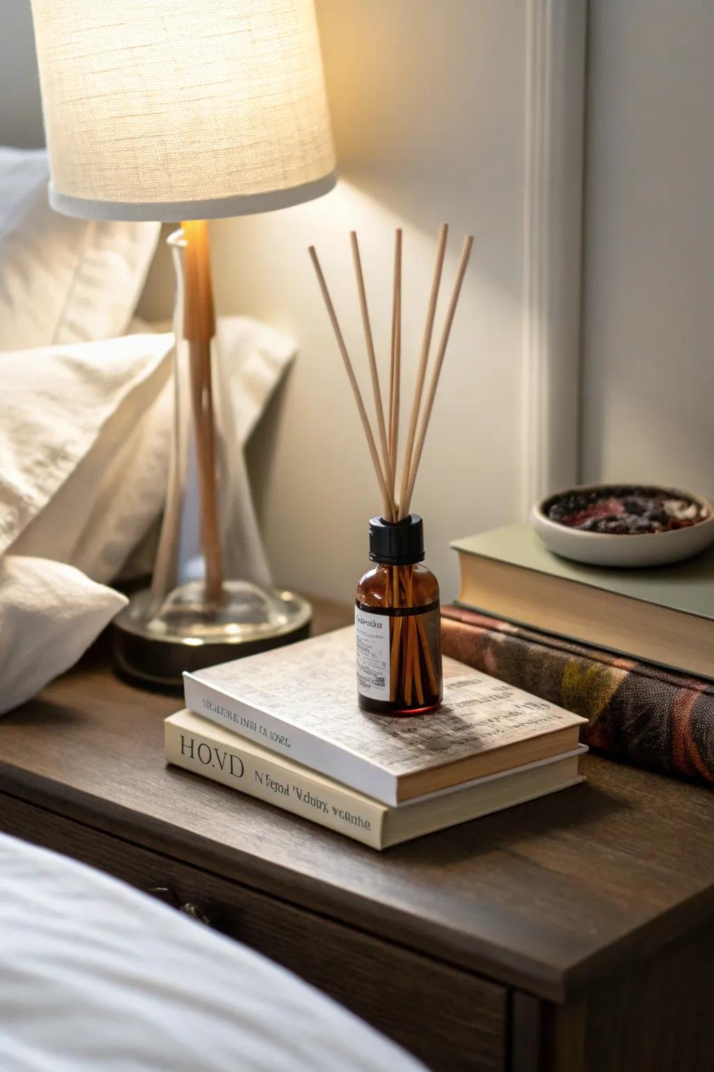 A minimalist reed diffuser that releases a delicate, all-natural fragrance.