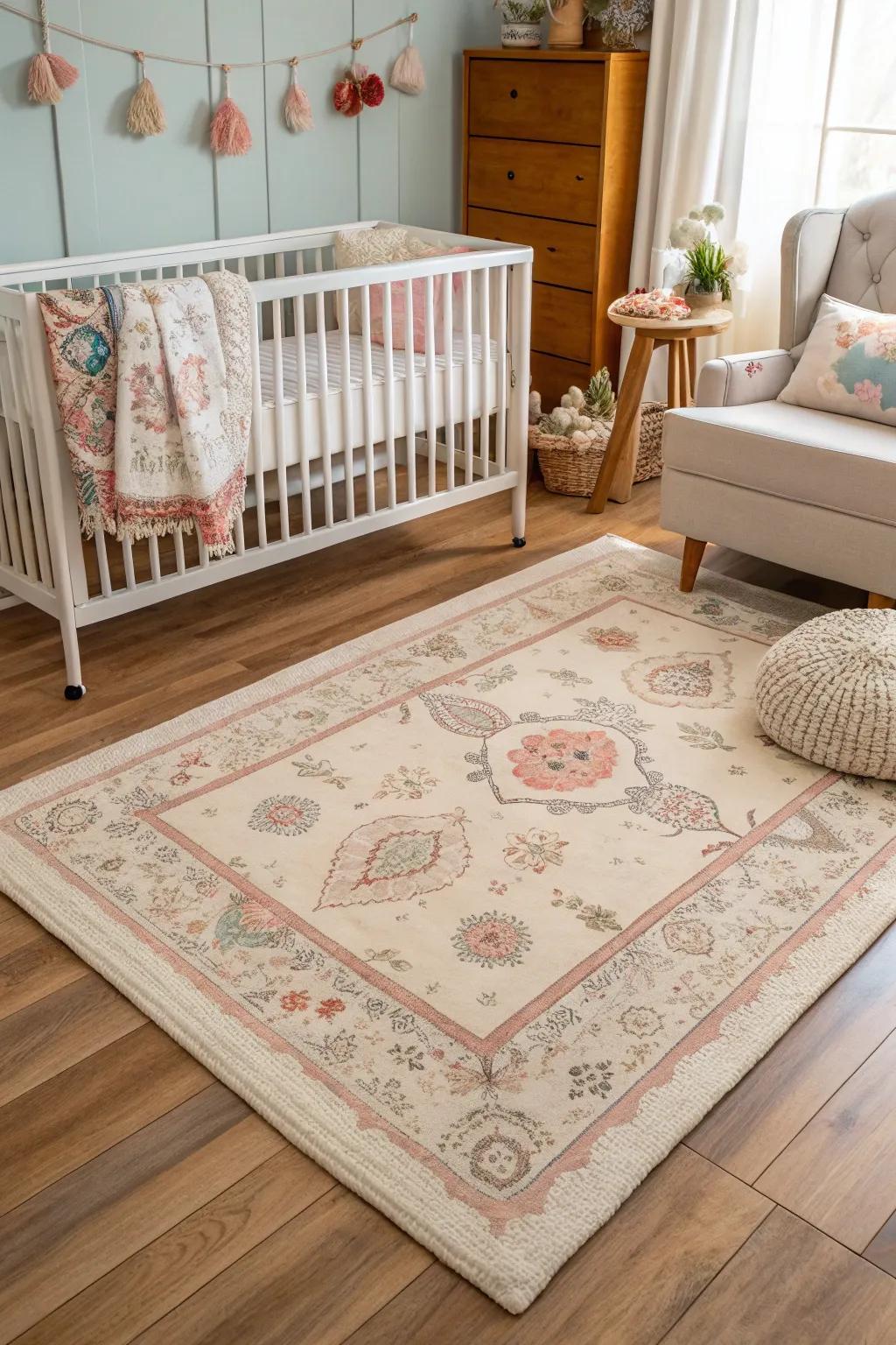 Vintage ground coverings bring ageless charm to the nursery.