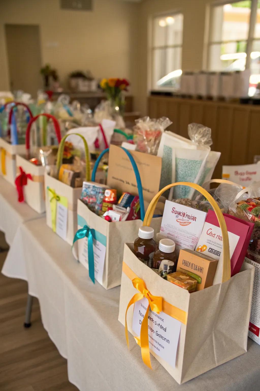 Thoughtful customized gift bags made for each care home resident.
