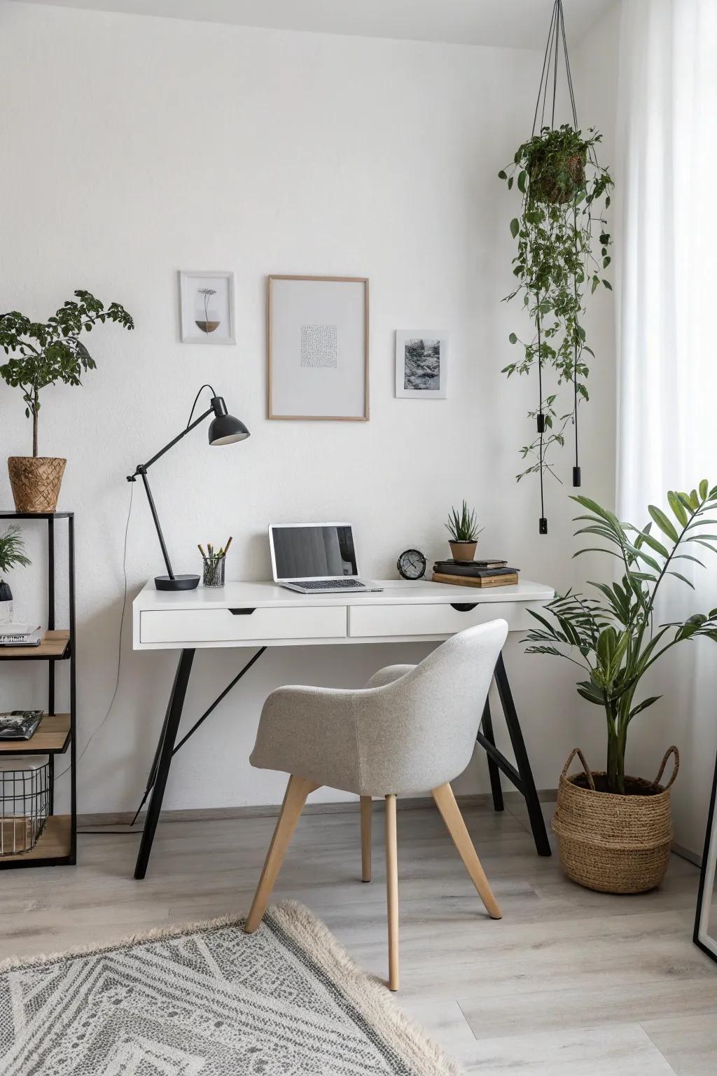 Snow walls provide a clean and versatile office backdrop.