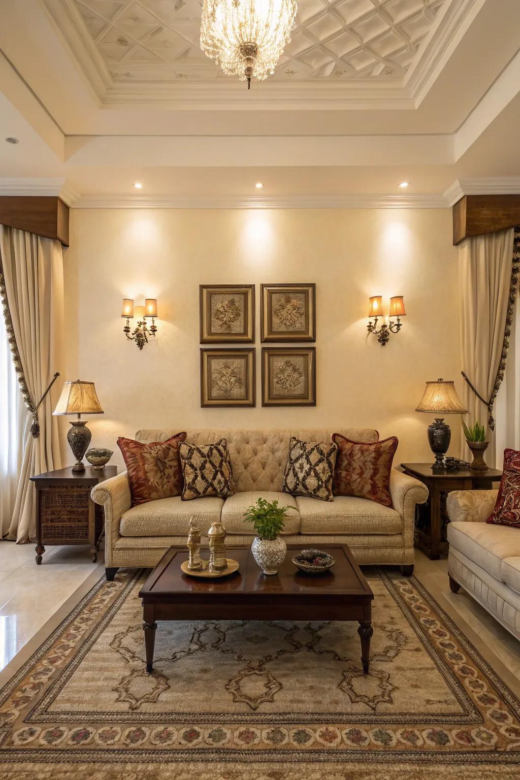 A symmetric arrangement offers a balanced and calming atmosphere.