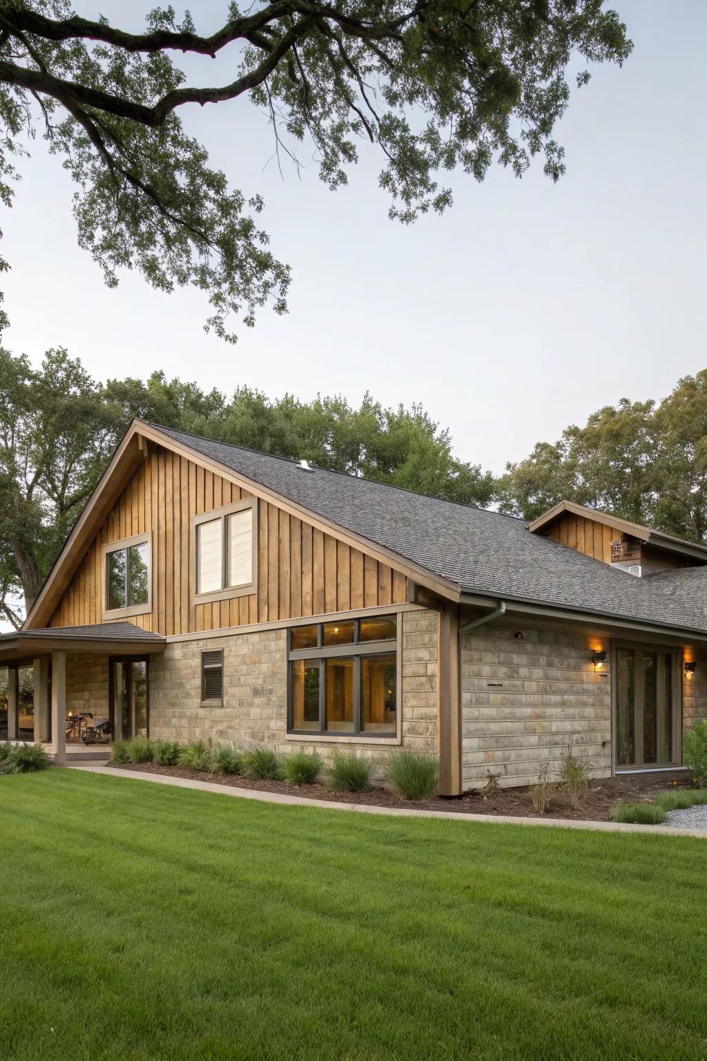 Fiber cement siding provides durability and a natural look.
